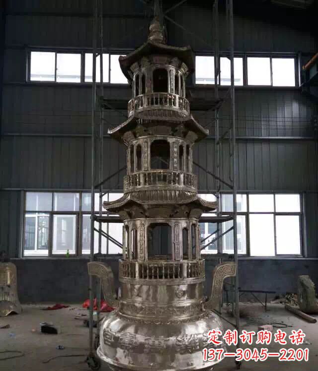 商丘铸铜三层香炉铜雕
