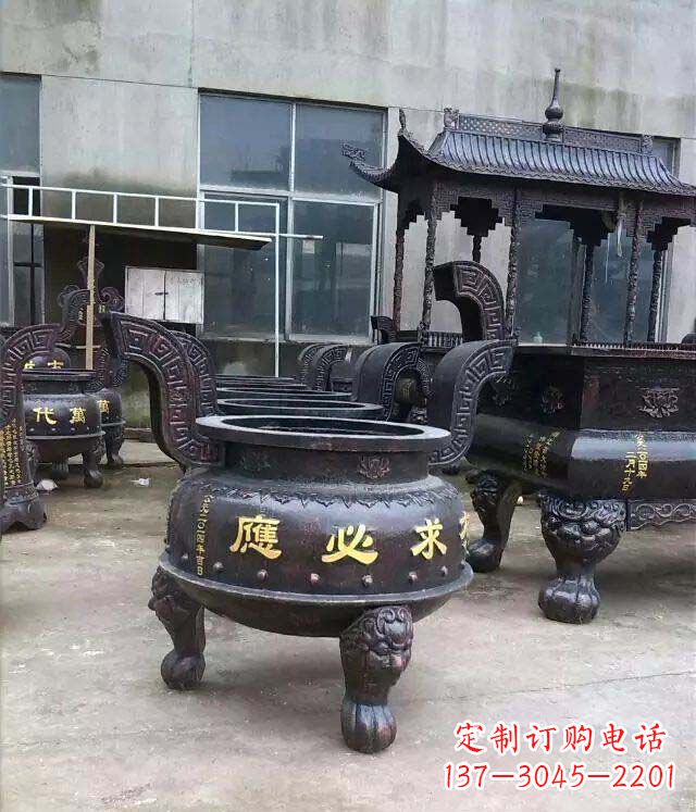 商丘铸铜寺庙香炉铜雕