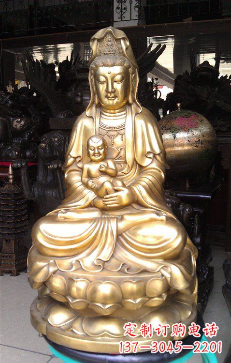 商丘铸铜送子观音雕塑