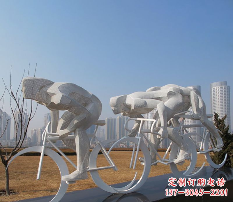 商丘自行车比赛不锈钢雕塑