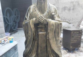 商丘铸铜古代名人孔子雕塑