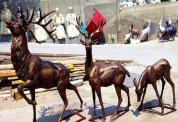 商丘铸铜鹿雕塑