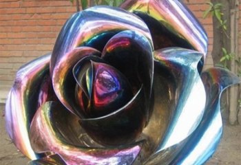 商丘彩色创意不锈钢玫瑰雕塑