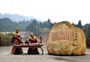 商丘卓文君与司马相如凤求凰公园景观雕塑-历史典故人物情景雕塑