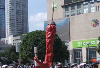 商丘广场不锈钢辣椒雕塑 